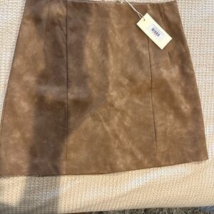 Elegant Tan Mini Skirt